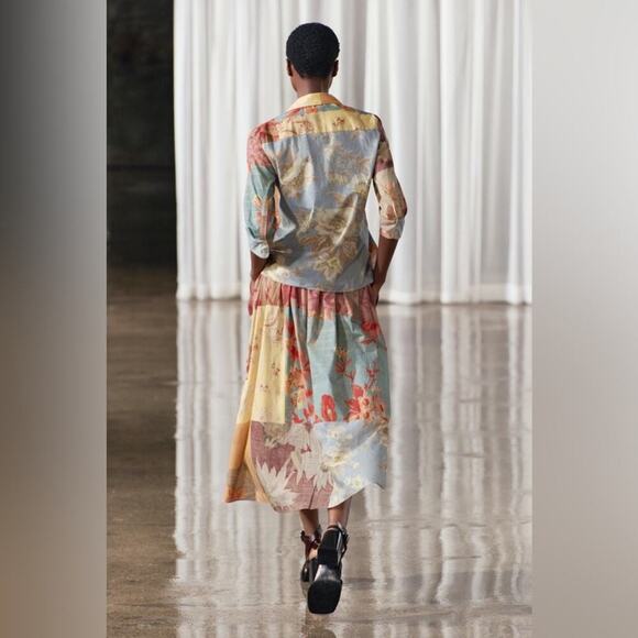 ZARA PRINTED MIDI SKIRT ZW COLLECTION - Picture 4 of 11